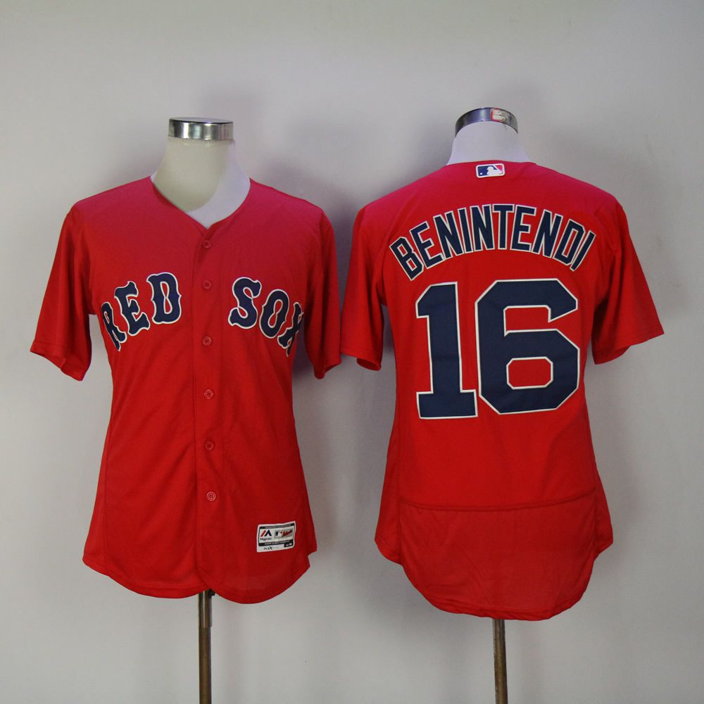 Men Boston Red Sox 16 Benintendi Red MLB Jerseys